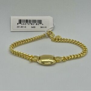 Gorjana New 18k Gold Plated Brass Lou Tag‎ Bracelet Timeless MSRP $85.00